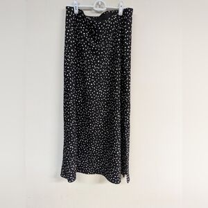 A New Day Black and White Midi Slip Skirt